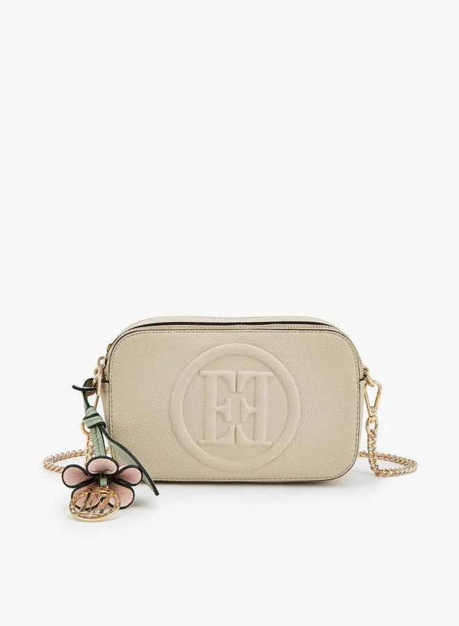 ايل Monogram Embossed Crossbody Bag With Chain Strap